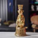 Candle Stick Holder Table Decor - Monkey Resin Modern Candlestick Holder Indoor Table Decor Animals Brass Gold Candle Stand for Living Room Home Decoration 3.25 x 3.25 x 9.25 Inch Guichifun
