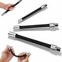 1/4", 3/8", 1/2" 3-Piece Flexible Socket Extension Set Reach Socket Ratchet Wrench Connecting Rod, Universal Electric Wrench Extension Bar, Portable Hand Drive Tool for Tight Spaces (black)