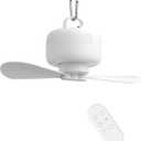 JISULIFE Camping Fan 8000mAh Battery Operated, Portable Tent Rechargeable with Remote Control, Detachable Fan-Blades, Hanging Hook, Timer, 4 Speeds for Outdoor Dorm-White