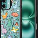 MOSNOVO Case for iPhone 16 Plus, [10ft 4X Military-Grade Drop Protection] Durable & Shockproof Phone Case Cover Design for iPhone 16 Plus - Dinosaur Land - Clear Black