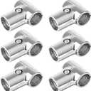 6 Sets T Pipe Clamp Connector, Fits 1-1/4"(1.25" OD) Round Tube Frame, Handrail Structural Pipe Fitting, Aluminum Alloy