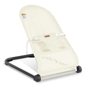 Baby Bouncer,Baby Bouncer Seat,Portable Infant Bouncer with 3-Point Safety Harness,Ergonomic Bouncy Seat, Newborns Bouncer for Babies 0-6 Months up to 20lbs,ASTM-Certified(Mesh Beige)