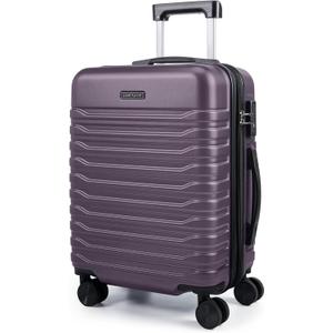 LIGHT FLIGHT Expandable Carry On Luggage 22x14x9 Airline Approved with Double Spinner Wheels, 20 Inch Lightweight Hard Shell Rolling Suitcases with TSA Lock, Purple