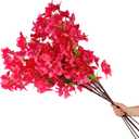6 PCS Silk Bougainvillea Artificial FlowersUV Resistant, 36 Branches, Long Stems Faux Flower, Realistic Fake Bougainvillea Vines, for Wedding Porch Home Party Garden DIY Decor - 38 inch (Rose Red)