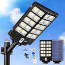 JAYNLT Y-5200W Solar Street Lights Outdoor,520000LM 6500K Commercial Parking Lot Lights Dusk to Dawn, Waterproof Solar Security Flood Lamps with Motion Sensor and Remote for Yard, Garage, Driveway (1Pack)