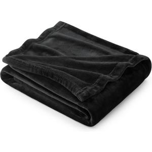 Bedsure Fleece Throw Blanket for Couch Black - Lightweight Plush Fuzzy Cozy Soft Blankets and Throws for Sofa, 50x60 inches (Throw (50" x 60"), Black)