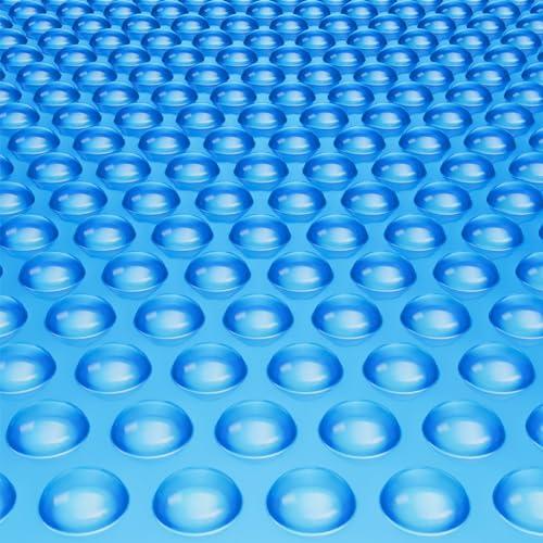 VEVOR 32 x 16 ft Rectangle Solar Pool Cover - 16 mil Solar Blanket with Bubble, Heat Retaining, Blue