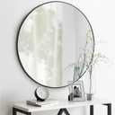 CULER Round Black Bathroom 36 Inch Mirror,Circle Wall Modern Mirror for Bedroom,Hanging Vanity Tempered Glass Mirrors for Entryway or Living Room (36 inch, Black)