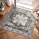 RUUGME Washable 3x3 Square Rug - 3x3 Throw Rugs for Living Room Stain Resistant Carpet Ultra Soft Rugs for Married Woman in Bedroom Kitchen with Non Slip Backing Home Decor 3x3 Black