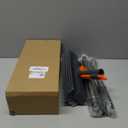 Floor Scrub Brush with Long Handle, 3 in 1 Scrape and Heavy-Duty Stiff Bristle Scrubber Brush for Cleaning Shower Bathroom, Patio, Pool, Garage, Kitchen, Wall and Deck (Gray, 1 Pack)