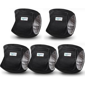 Leekalos Male Dog Diapers, Dog Belly Bands for Male Dogs Wraps Washable Doggie Diapers High Absorbing Dog Belly Bands 5 Pack (Medium (15"-17"), Black)