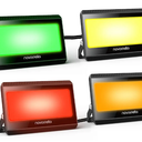 NOVOSTELLA RGBW LED Flood Light Outdoor Interconnected, Color Changing Landscape Floodlights with RF Remote, 2700K White IP66 60W Uplighting for Halloween Christmas, for House Garden Yards Stage