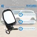 Left Driver Side Mirror Compatible With 2016 2017 2018 2019 2020 2021 2022 Honda Pilot With Manual Folding Power Glass Turn Signal Light Heated White Replace#76250TG7A81ZD (6Pins)