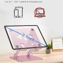 Aoviho Tablet Stand Holder for Desk, Adjustable Desktop Tablet Holder, Foldable Aluminum Tablet Mount for iPad pro 12.9, iPad Air Mini, Samsung Galaxy Tabs Z Fold Kindle Fire,4-12 inch, Rose Gold
