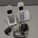 Panasonic Cordless Phone, 1.6" Backlit Display, Call Block, Speakerphone, 10 Hours Talk Time, 2 Handsets - KX-TGC202W (White)