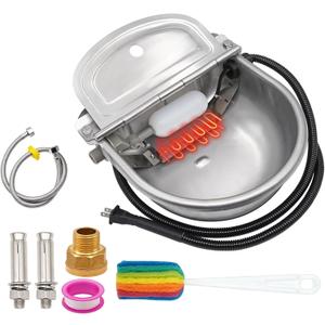 Heated Water Bowl for Outdoor Cats, Automatic Heated Dog Bowl with Anti Chew Cord, Large Thermal Heated Water Bowl, Heated Pet Bowl Trough Dispenser Winter for Chicken Dog Cat Pet