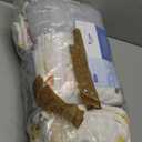 Floral Quilt Set 3 Pieces King Size White Orange Yellow Flower with Green Leaves Soft Microfiber Lightweight Summer Reversible Coverlet Bedspread for All Season -1 Quilt 102*88 + 2 Pillow Shams