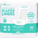 Paw Inspired Dog Diaper Liners | Inserts for Washable Covers, Female Dog Diapers, and Male Dog Belly Bands | Leakproof, Super Absorbent (30 Count)