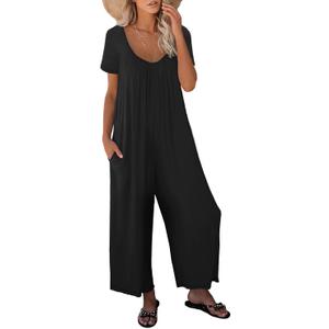 Women Casual Jumpsuits Overalls Loose Sleeveless Adjustable Spaghetti Strap Wide Leg Long Pants Romper with Pockets (X-Large, S198-1 Black) Women Casual Jumpsuits Overalls Loose Sleeveless Adjustable Spaghetti Strap Wide Leg Long Pants Romper with Pockets (X-Large, S198-1 Black)