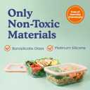 Non-Toxic 35 Oz (4.4 Cup) Glass Storage Containers with Lids Plastic Free Meal Prep Containers for Lunch, Airtight Food Storage, Microwave and Freezer Safe, 4 Pack - Ziruma