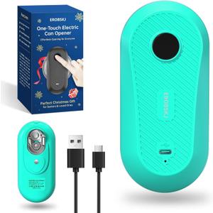 Auto Electric Can Opener, Rechargeable Can Openers for Seniors & Arthritis, One-Touch Automatic Can Opener, Hands-Free, Smooth Edge, Compact, Cordless, Food-Safe Kitchen Gadgets (Small - Auto Stop, Green)