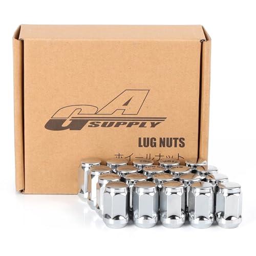 GAsupply 1/2x20 Lug Nuts 20pcs, Chrome 1/2''-20 Closed End Bulge Acorn Lug Nuts, 1.38" Tall 3/4" Hex, 60 Degree Conical/Cone Seat