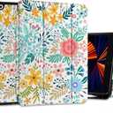 DONGKE Case Compatible with iPad 10.2 Inch 2021 2020 2019 iPad 9th/8th/7th Generation with Pencil Holder, Slim Stand Protective Case with Soft TPU Back, Auto Sleep/Wake Cover, Colorful Floral