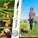 Electric Weed Wacker Cordless Eater Battery Powered 21V Lightweight 3-in-1 Grass Trimmer/Lawn Edger/Brush Cutter with 2 Battery Operated Leaf Blower Weed Storage Bag, Weed Trimmer for Garden&Yard