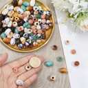 1 Box 150PCS Acrylic Large Hole Hair Beads Round Oval Opaque European Imitation Painted Stone Loose Spacer Polished Barrel Macrame Bead Bulk for Jewelry Making Bracelet Necklaces DIY Craft