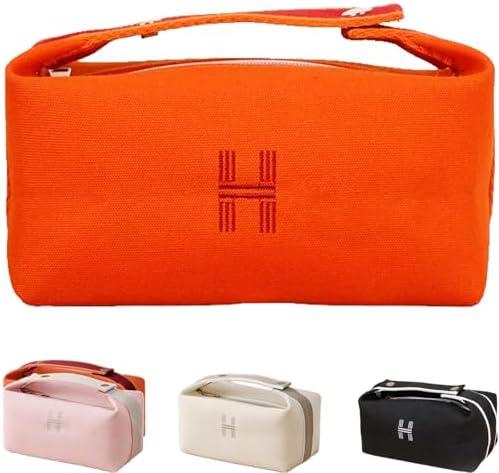 Travel Makeup Bag, Waterproof Canvas Cosmetic Bag Make Up Organizer Case for Women, Large Toiletry Bag Skincare Pouch for Toiletries Accessories Brushes