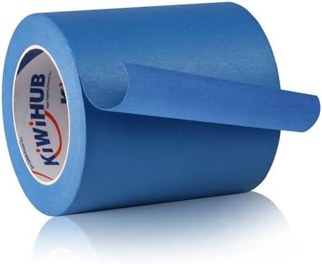 2 Pcs KIWIHUB Wide Blue Painters Tape, 5in x 55Y, Blue Masking Tape for Painting, Laser Cutting/Engraving & 3D Printing, 21-Day Clean Removal
