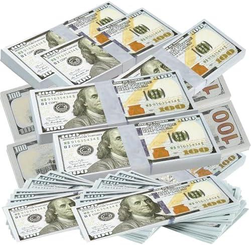 Pack of 2 200 Pcs Fake Money Prop Money Movie Props Kids Education Learning,Toy for Music Video, Develops Early Math Skills,Videos,Birthday Parties and Holida
