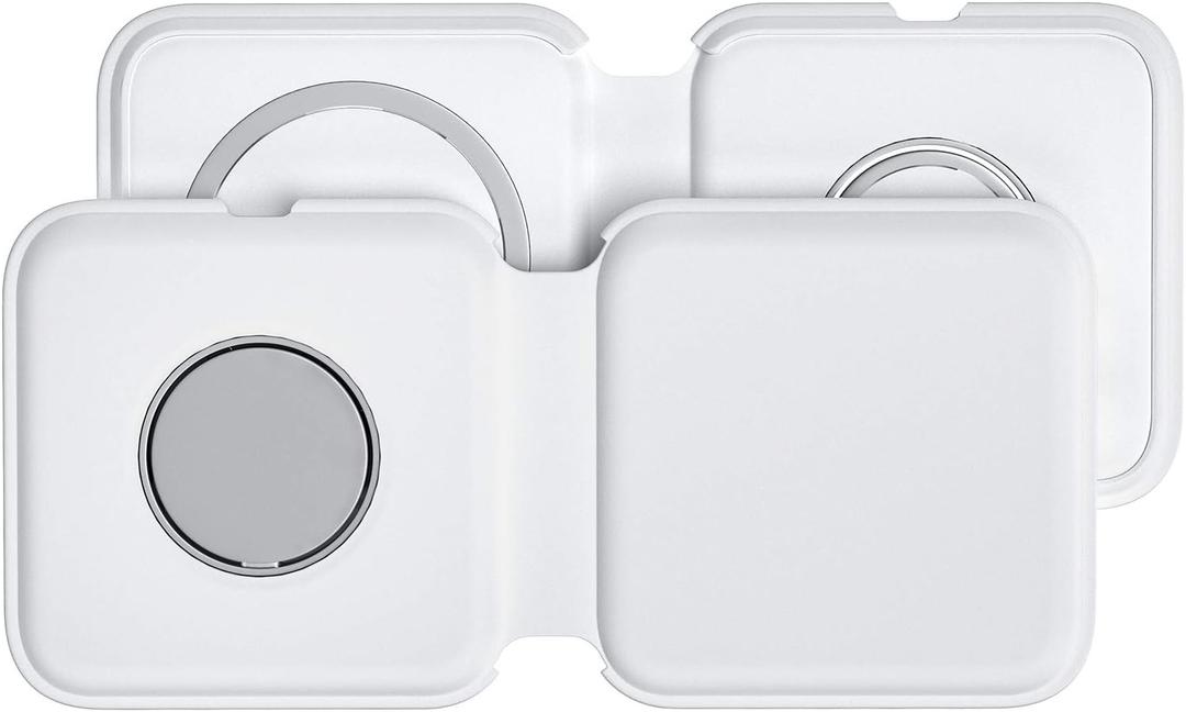 2 Pack Silicone Cases for MagSafe Duo Charger, Anti-dust Silky Protective Covers Compatible with 2 in 1 Apple Magsafe Wireless Charging - Soft Protection Case Cover (NOT Include Charger) - White