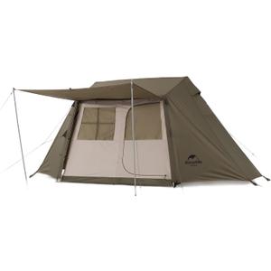 Naturehike Village 5.0 4 Person Pop up Tent for Camping, House Design Cabin Tent for 4 Person, Camping Tent with Awning and Large Lobby, Easy Setup Automatic Instant Family Tent for Cam (Village 5.0)