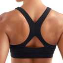 YEOREO Sports Bras for Women Medium Support Racerback Padded Running Bra Tracii Square Neck Wireless Workout Gym Crop Top (Large, Black)