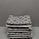 Bidtakay Small Storage Basket Cute Storage Bins Collapsible Fabric Basket Set of 6 Canvas Organizer Bin Empty Gift Baskets Baby Nursery Toys 11.8 X 7.8 X 5 Inches(White&Quatrefoil Grey)