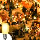 Meonum 6 Pieces Christmas Village Replacement Light Bulbs, E12 Candelabra Base T20 LED Bulbs, 0.7W 120V Replacement Light Accessories for Villages Houses, Christmas Tree, Halloween Pumpkin