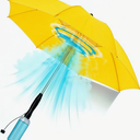 Umbrella Fan, Misting Umbrella with Fan and Mist Spray, Water Mist, Air Mister, UV Blocking Sun Protection, Cooling Portable Shade, Handheld Summer Sunshade, Beach, Golf (Yellow)