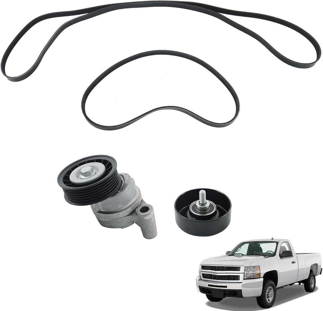 munirater Serpentine Belt Tensioner Pulley Kit Replacement for Silverado 1500 Avalanche Tahoe 2009-2013