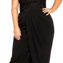 City Chic Women's Plus Size Dress - Lace Touch (Black), 14 Plus