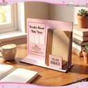 Jingmore Books Read This Year Counter with Erasable Pen to Be Read Shelf Book Lover Gift Bookish Accessories Bookworm Gift for Club Members Student Teacher Reading Accessories(Pink)