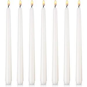 7 Pack White Taper Candles - Taper Candles 10 Inch Dripless, Smokeless & Unscented - 8 Hours Long Burning - Tall Candlesticks - Ideal for Weddings, Dinner Parties, Home Decor, Birthday Party