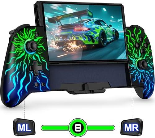 Mocagen Handheld Switch Controllers for Nintendo Switch/OLED Games, Swtich Pro Controller with Marco Buttons/Hall Effect Joystick & Trigger/Big Grip/Turbo