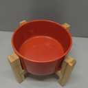 Petygooing 28 OZ Rust Red Elevated/Raised Ceramic Dog Bowl for Small and Medium Breeds, Dog Food Water Dish with Stand,Pet Feeding Bowl with Anti Slip Rubber for Cats Small and Medium Dogs (3.6 Cups)