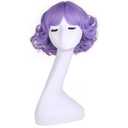 MAGQOO Light Purple Wigs for Women Girls Short Curly Wavy Fluffy Lavender Purple Wig with Bangs Halloween Cosplay Costume Party Wig