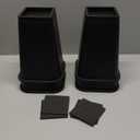 Bed Risers Adjustable Furniture Risers - Heavy Duty 4 or 8 inch or 12inch Non-Slip Lift Supports for Beds/Couches/Sofas, Durable Square Design with Creates Storage Space (Black 4 Pack, 8 Inch)