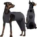 Kuoser Dog Surgery Recovery Suit, Thigh Wound Protective Sleeve for Dogs, Dog Recovery Sleeve for Female Male Dogs, Pet Surgical Suit for Spay Neuter, Dog Onesie After Surgery, Gray L (L (Prioritize CHEST GIRTH:23.6-27.6''))