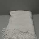 inhand Knitted Throw Blanket for Couch and Bed, Soft Living Room Home Decor Knitted Blanket with Tassel, Outdoor Lightweight Breathable Summer Blanket, Farmhouse Warm Woven Decorative, 50"x60" (A(off White))