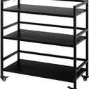 WHUANGKAKAMetal Storage Shelves,Garage Storage Shelving,Standing Storage Shelf,Black Metal Storage Rack,3 Tier Metal Shelving,Metal Shelves for Storage,Move Storage Shelf,Shelving Unit Organizer.