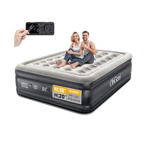 OhGeni Queen Air Mattress with Built in Pump, Inflatable Blow Up Mattress 18 Raised Comfort,Upgraded Surface Portable Mattress, Air Bed for Camping, Home and Guest, Colchone Inflable, 650 lbs Max